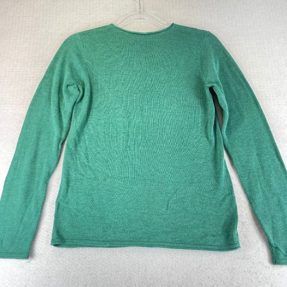 TOM TAILOR Womens S Jade Green Long Sleeve V-Neck Cozy Soft Knit Sweater - Picture 9 of 9